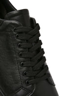 Men's Black Lace-up Thick-Sole Leather Sneaker | Derimod