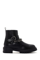 Women's Black Chain Zippered Casual Boots | Derimod