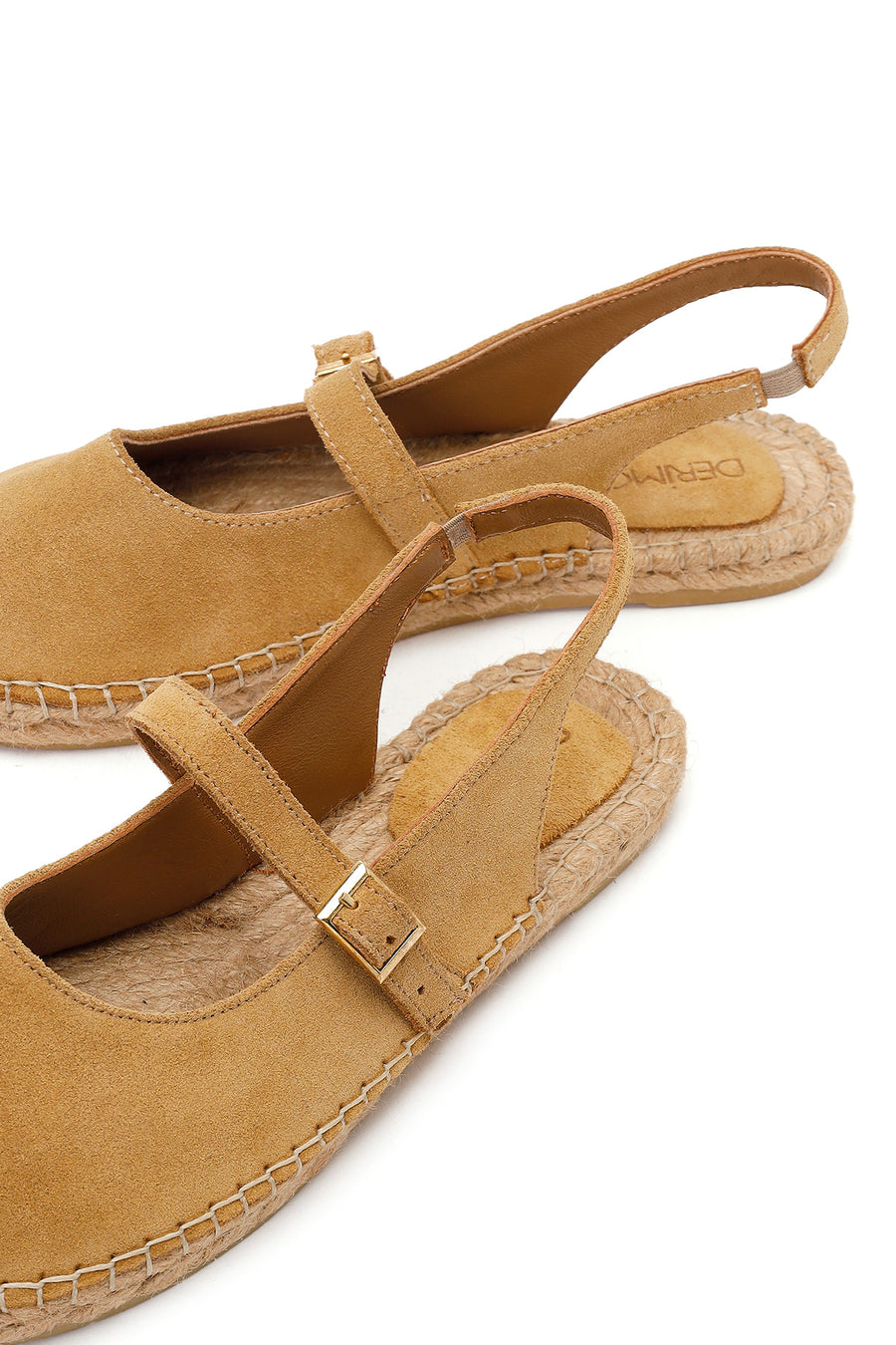 Kadın Camel Tokalı Süet Deri Espadril