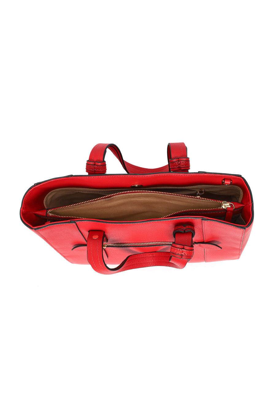 Women's Red Long Strap Leather Shoulder Bag