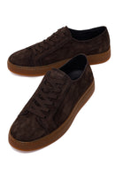 Male Brown Lace-Up Suede Leather Sneaker | Derimod