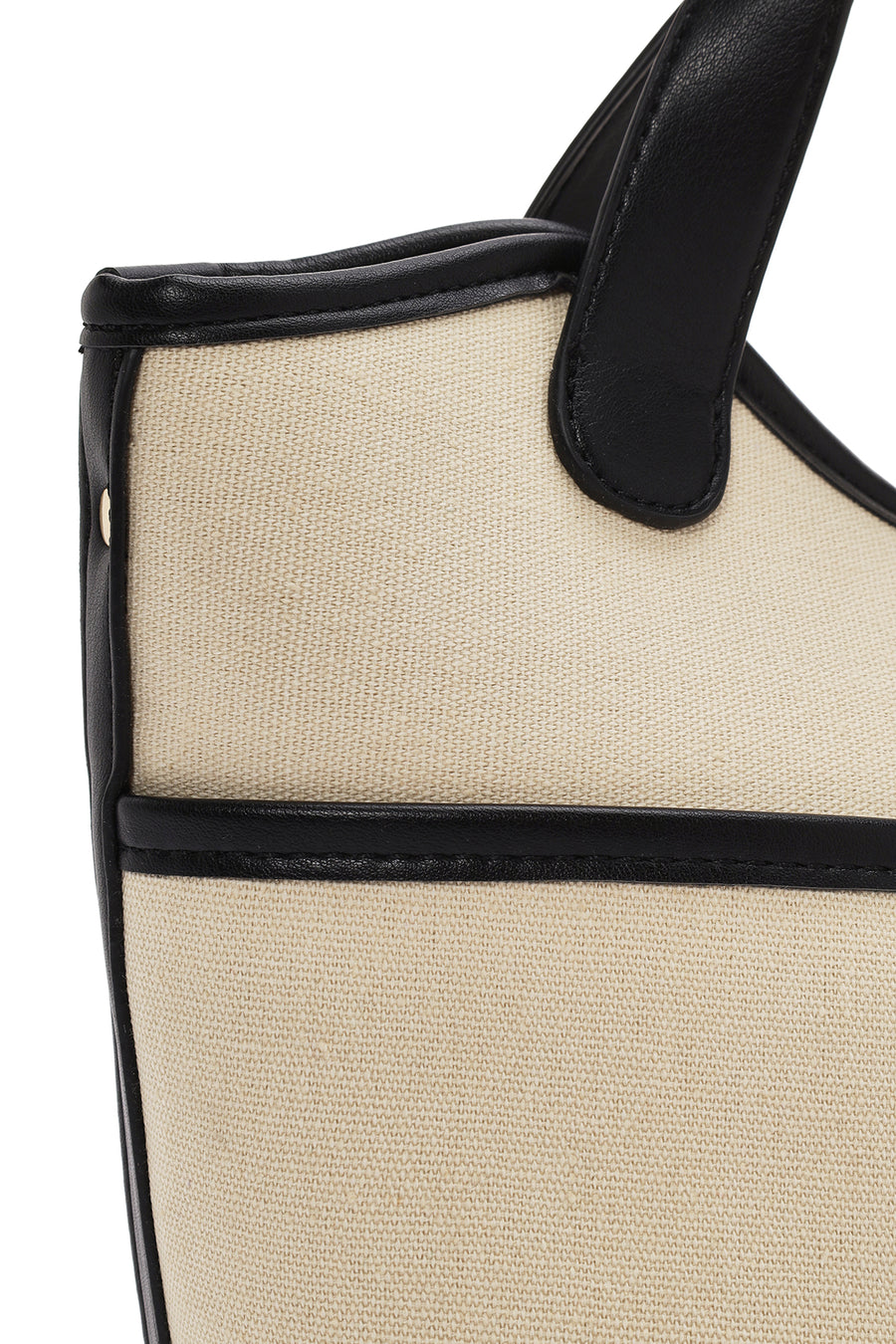 Women's Cream Long Strap Fabric Handbag