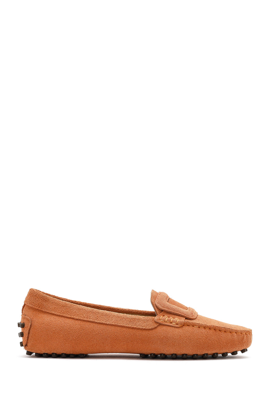 Women's Orange Suede Leather Loafer 25SFD291010 | Derimod