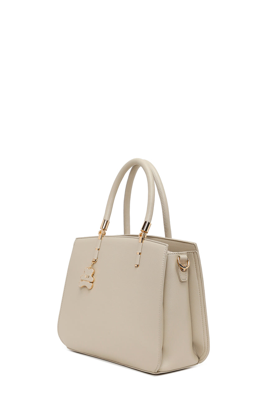 Woman Beige Long-Strap Shoulder Bag
