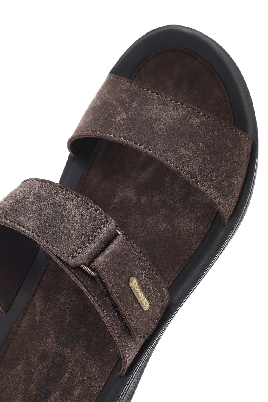Men's Brown Nubuck Leather Casual Slippers