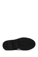 Woman Black Thick-Soled Leather Chelsea Boots | Derimod