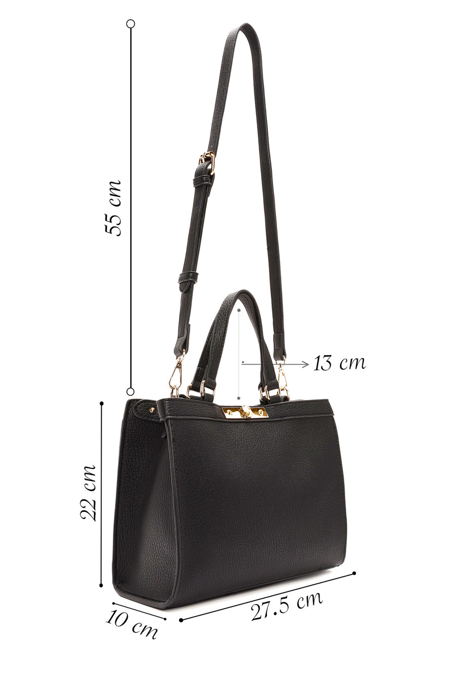 Women's Black Long Strap Shoulder Bag