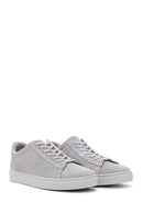 Men's Gray Suede Leather Sneaker | Derimod