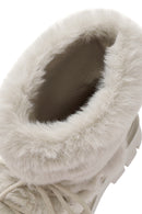 Women's Cream Thick Soled Plush Detailed Boots | Derimod