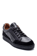 Men's Leather Studded Detailed Sneaker | Derimod