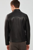 Felibe Men's Black Leather Jacket | Derimod