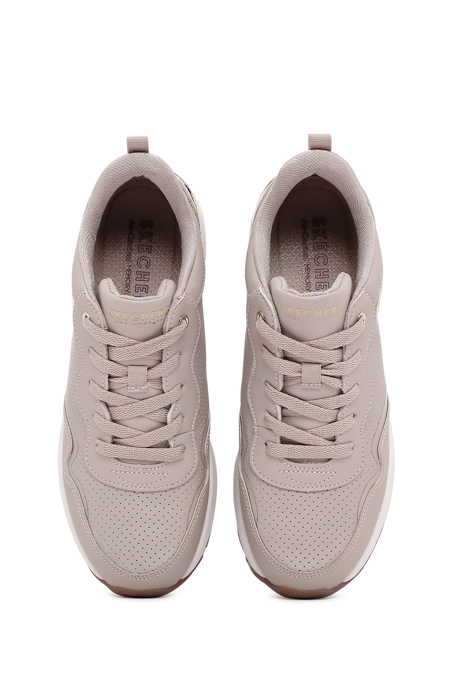 Skechers Kadın Bej Million Air-Hotter Air Kalın Tabanlı Dolgu Topuklu Sneaker