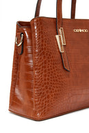 Women's Tan Crocodile Handbag | Derimod