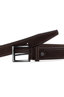 Men's Brown Suede Leather Belt | Derimod