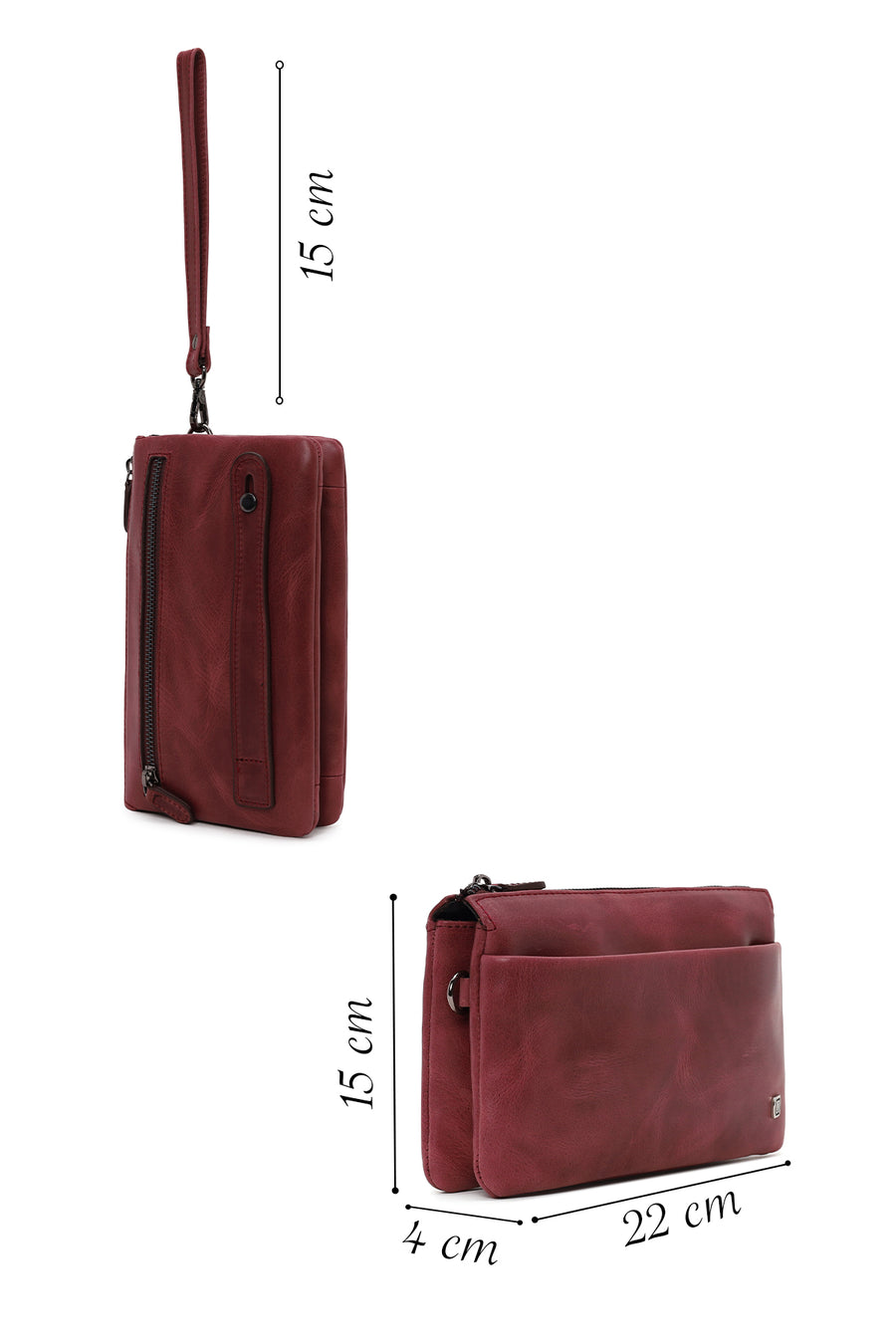 Male Burgundy Leather Handbag
