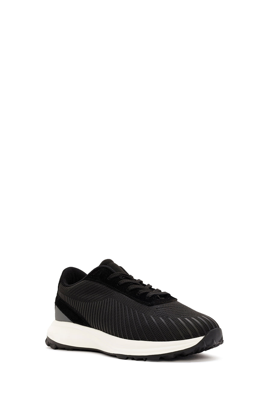 Derimod Zero Men's Black Lace-Up Thick Soled Fabric Sneaker