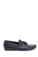 Men's Crocodile Leather Tassel Loafer | Derimod