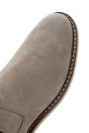 Men's Mink Zippered Suede Leather Casual Boots | Derimod