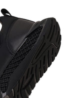 Derimod Zero Male Black Lace-Up Thick-Soled Leather Casual Sneaker | Derimod