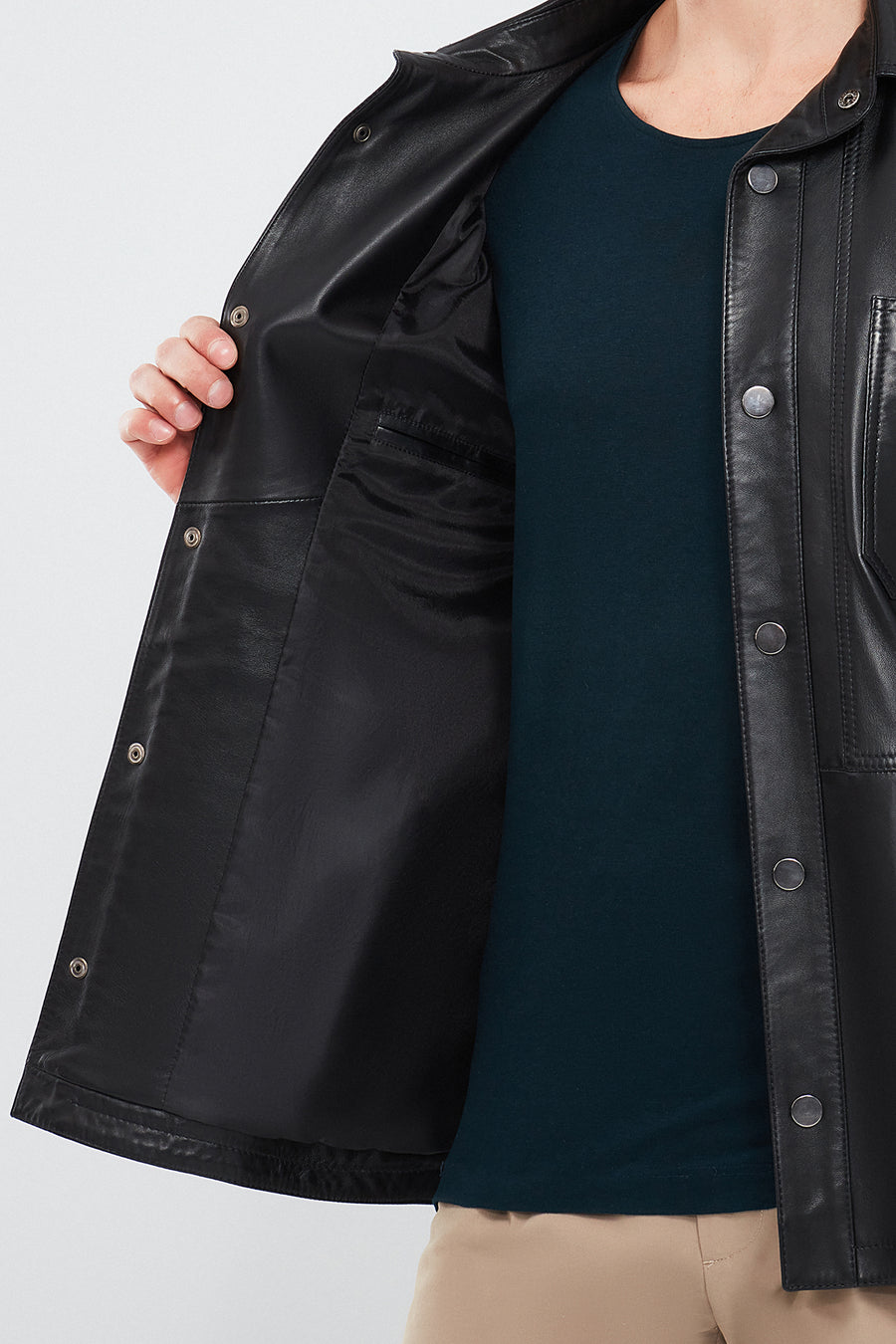 Eric Men's Black Leather Coat