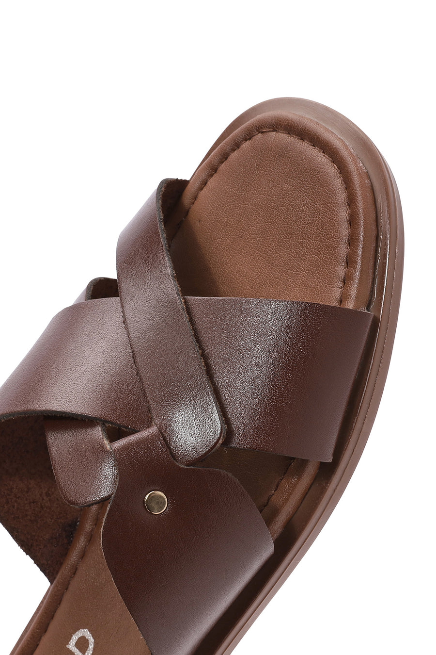 Women's Brown Leather Slippers