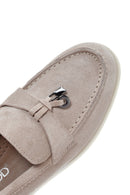 Women's Beige Suede Leather Comfort Loafer | Derimod