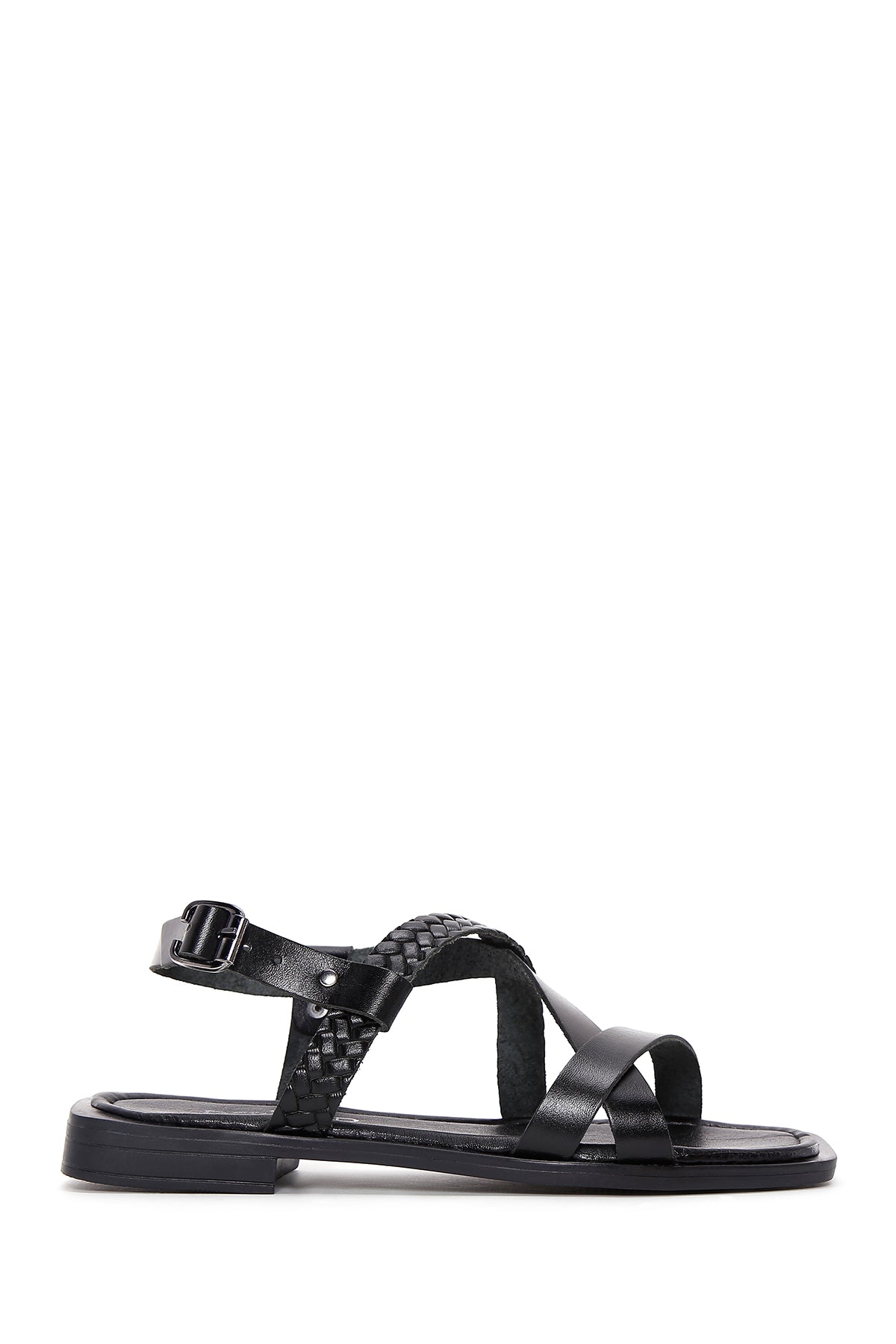 Women's Black Leather Sandals 24SFD331818 | Derimod