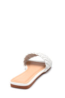 Kadın Beyaz Örgülü Casual Düz Terlik | Derimod