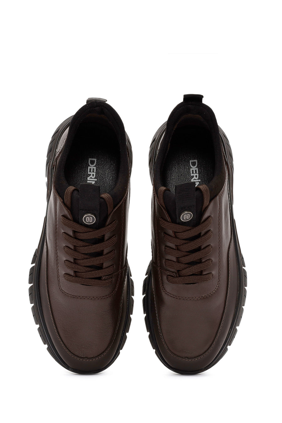 
Men's Brown Lace-Up Leather Sneaker
