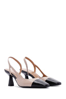 Women's Beige Leather Low Heeled Shoes | Derimod