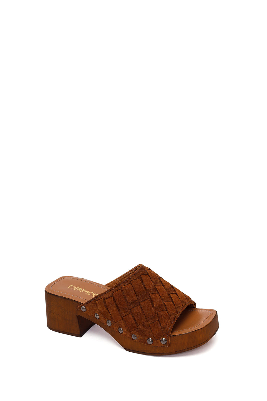 Woman Taba Short Thick-Heeled Suede Slipper