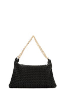 Women's Black Chain Strap Printed Shoulder Bag | Derimod