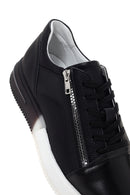 Men's Black Thick Soled Leather Sneaker | Derimod