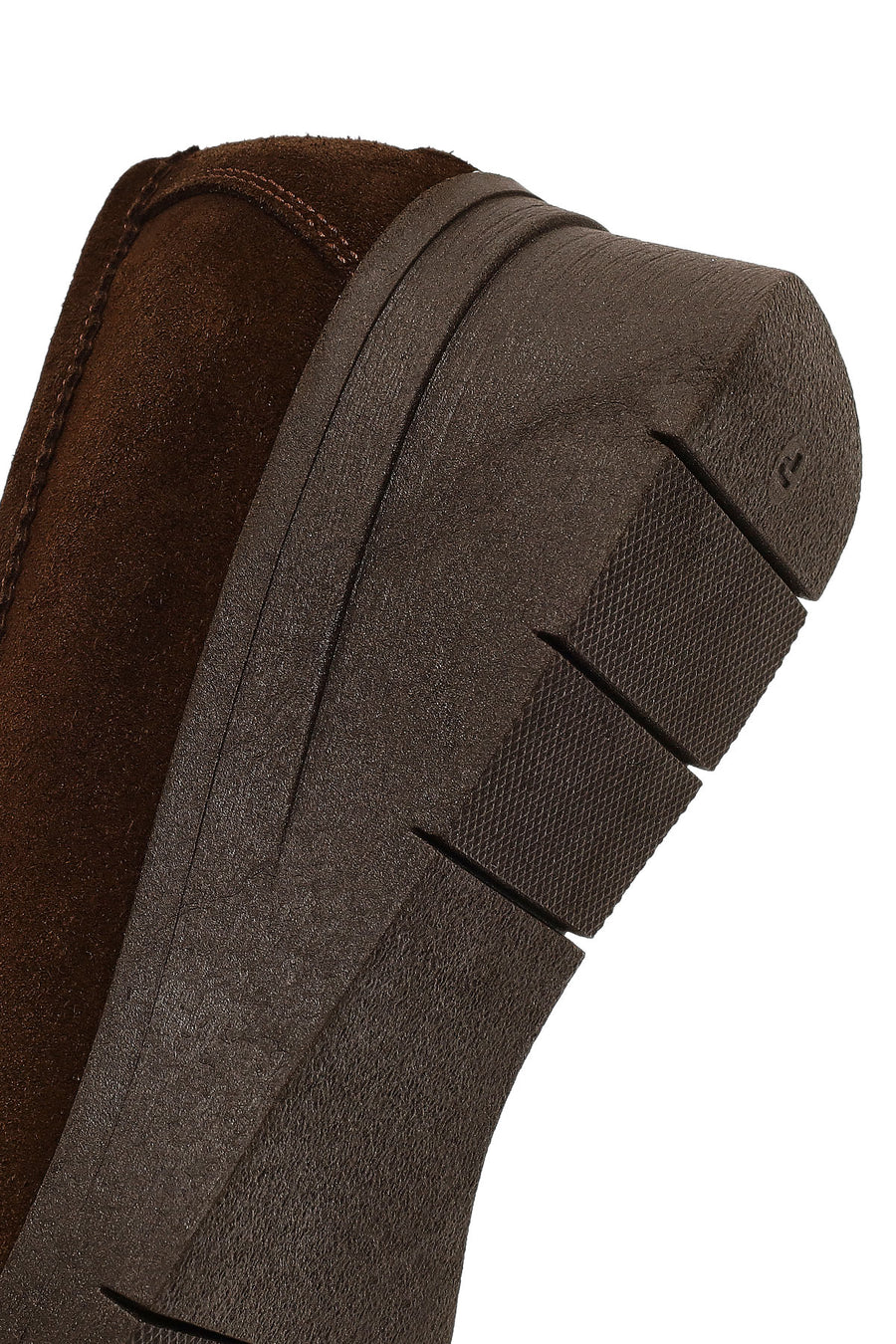Kadın Kahverengi Tokalı Dolgu Topuklu Süet Deri Comfort Loafer