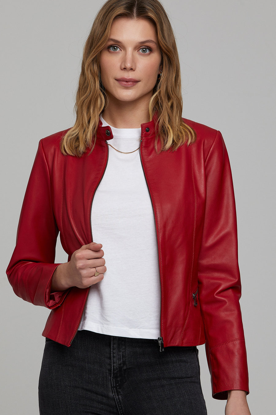 Viola Women's Leather Jacket 20WGE58801M | Derimod