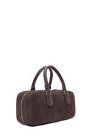 Women's Brown Long Strap Suede Leather Handbag | Derimod
