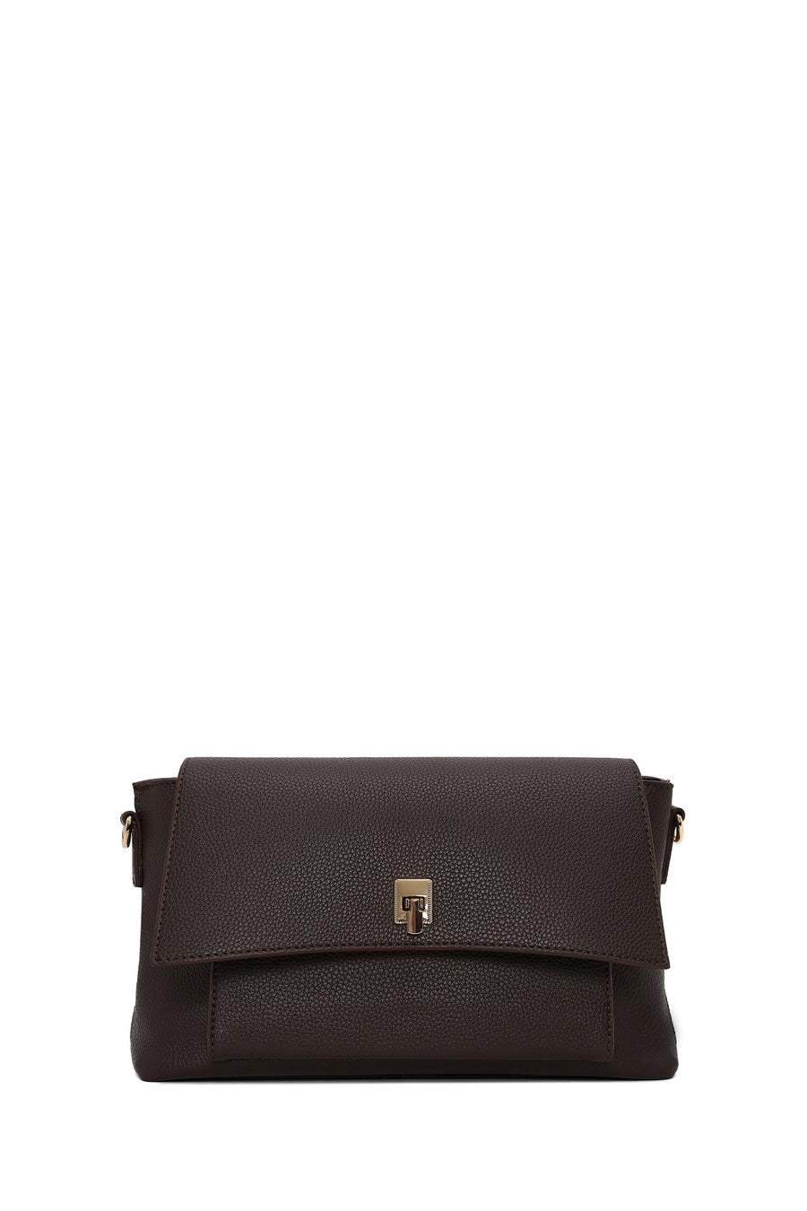 Woman Brown Classic Crossbody Bag with Long Strap