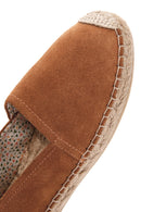 Women's Tan Suede Leather Espadrille | Derimod