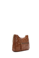 Women's Tan Long Strap Patent Leather Crossbody Bag | Derimod