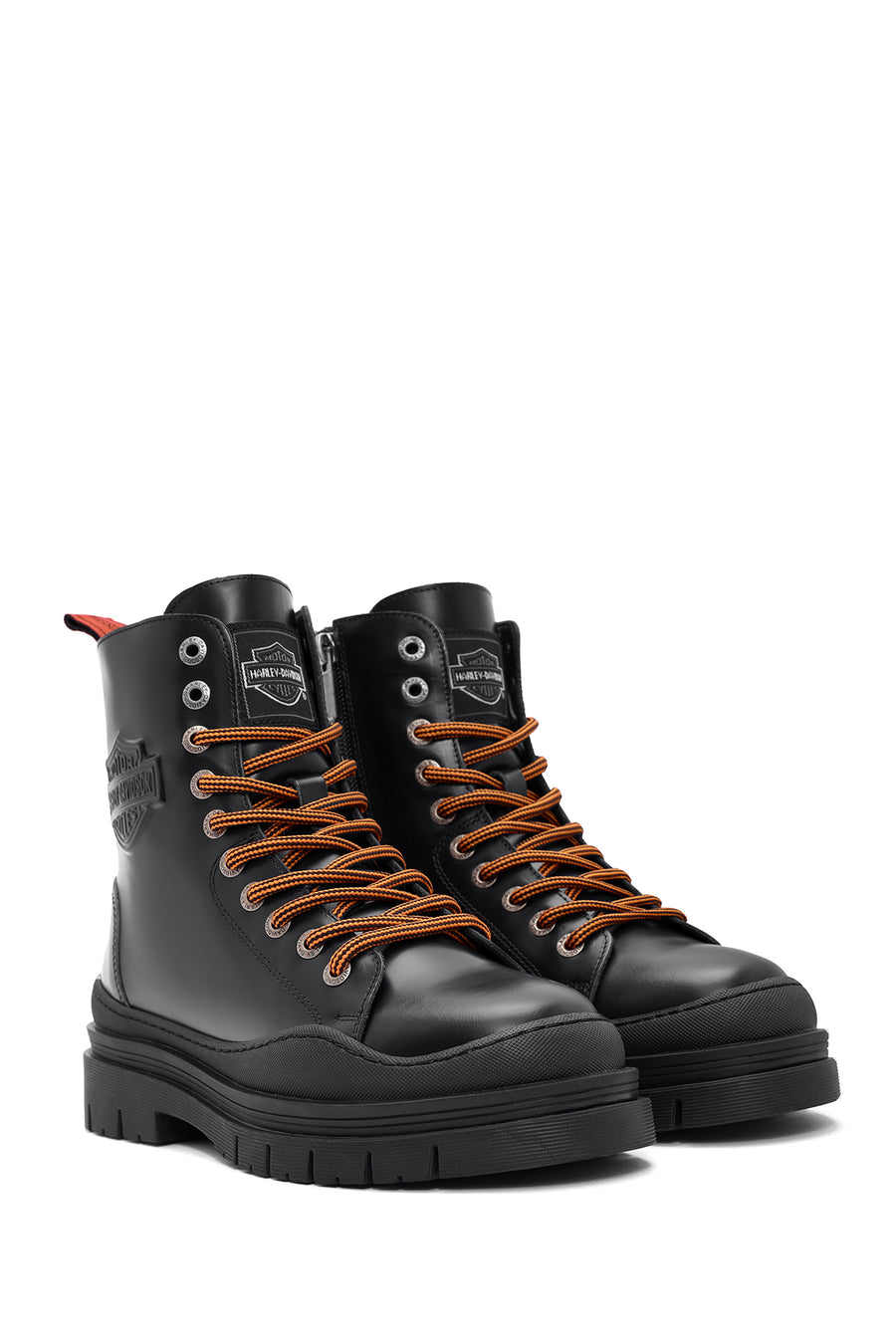 Harley Davidson Women's Black Jimmy Zipper Leather Combat Boots