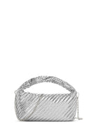 Women's Silver Long Strap Braided Mini Handbag | Derimod