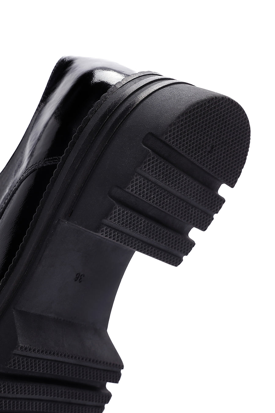Kadın Siyah Rugan Deri Maskülen Loafer