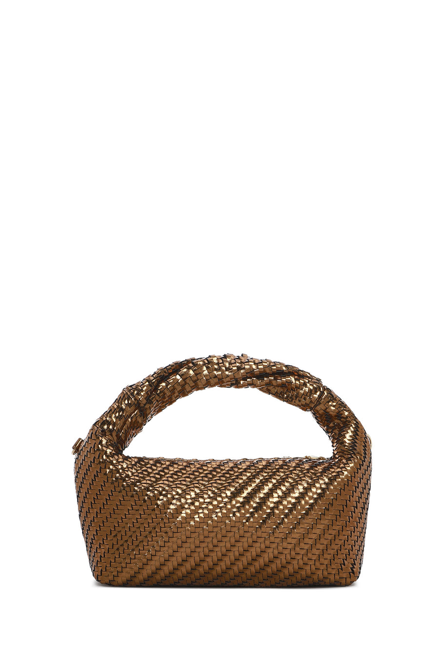 Women's Brown Long Strap Braided Mini Handbag