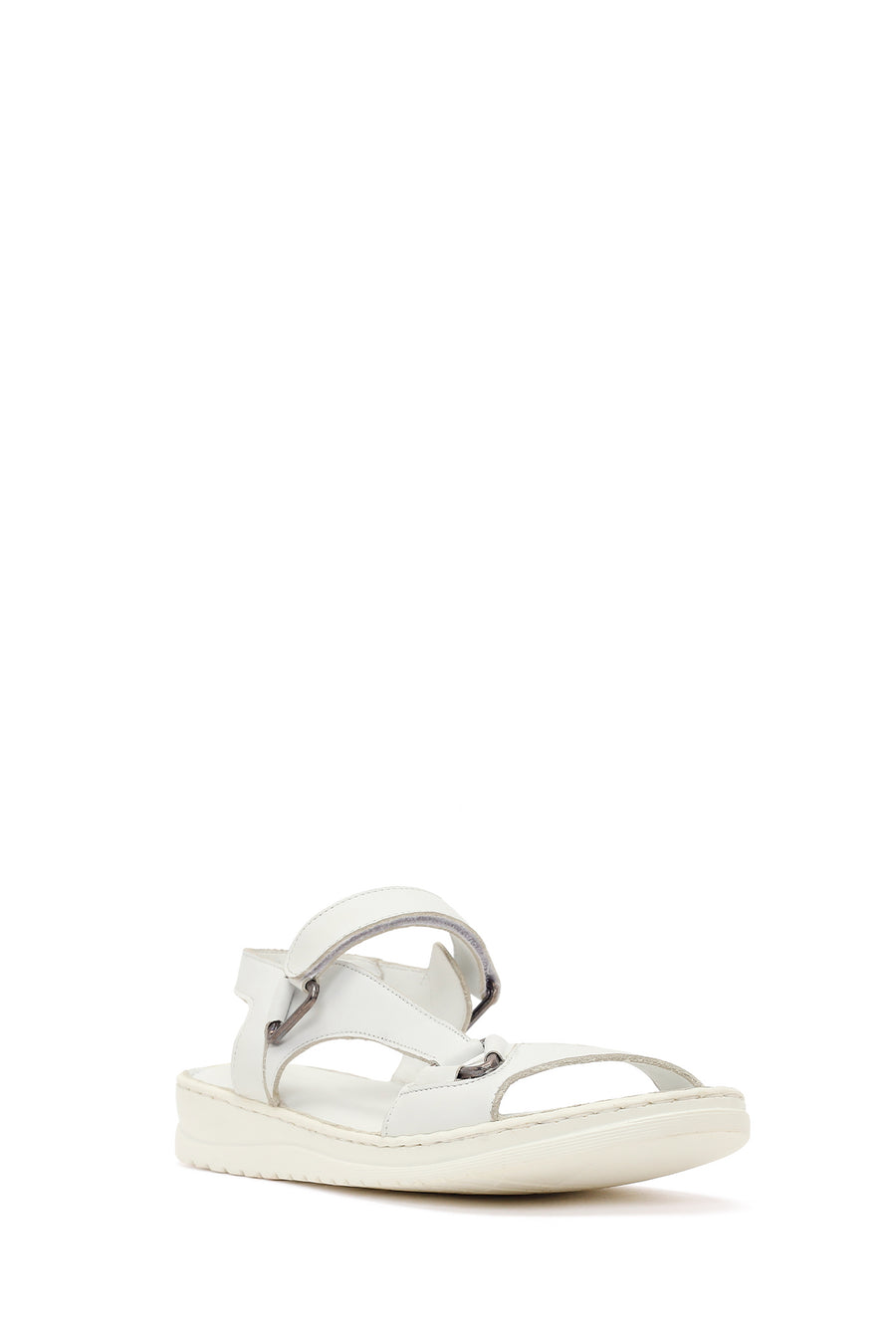 Women's White Leather Comfort Sandals