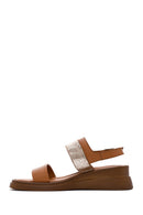 Women's Tan Ankle Strap Leather Comfort Sandals | Derimod