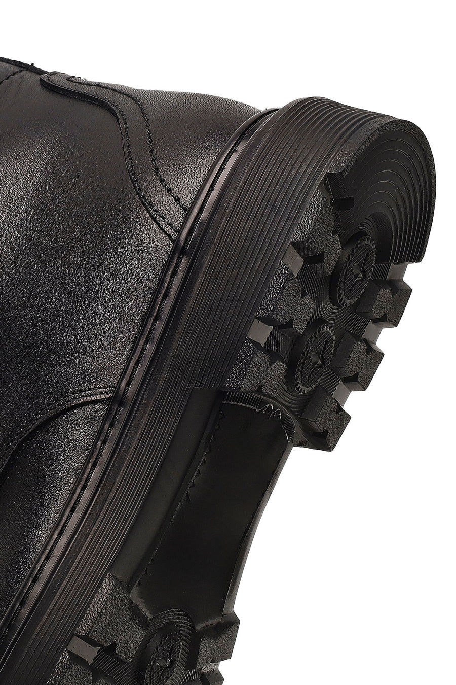 Men's Black Zippered Leather Casual Boot