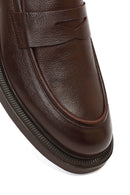 Men's Brown Thick Sole Leather Loafer | Derimod