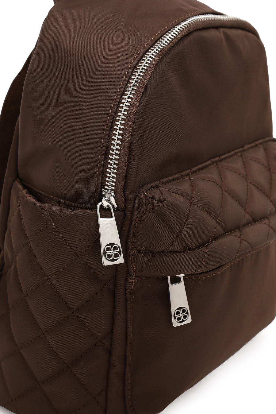 Woman Brown Fabric Backpack