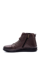 Men's Leather Zippered Boots | Derimod