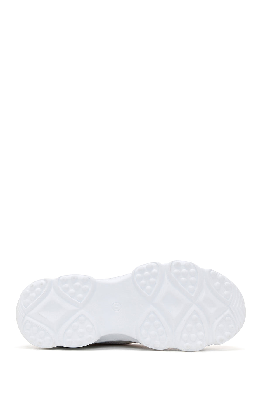 Women's White Lace-Up Thick Soled Sneaker